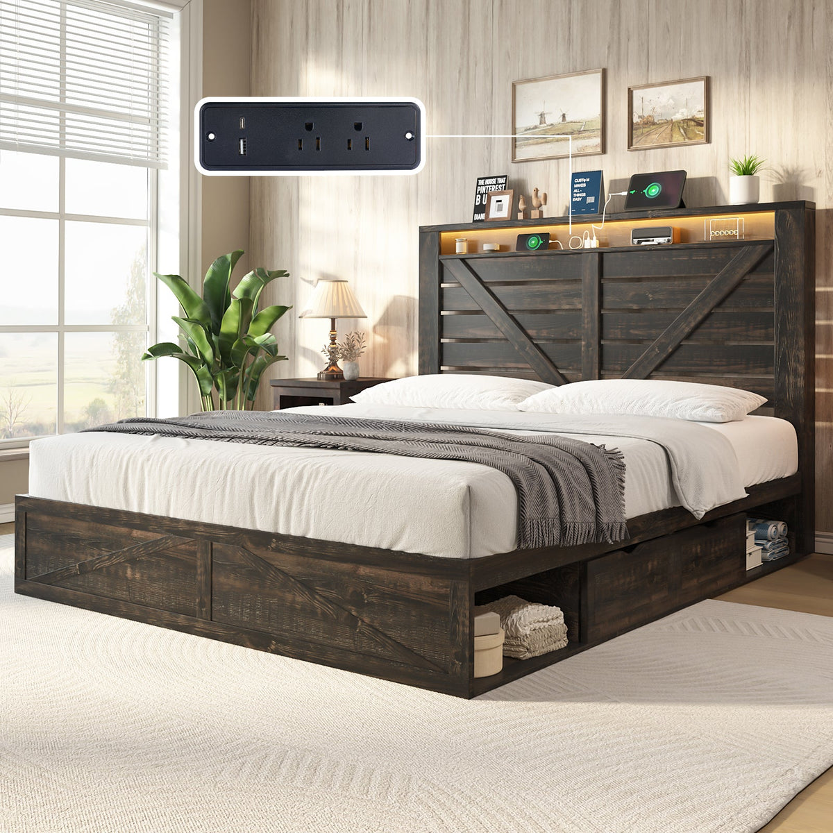 Ruston Storage Bed Frame Amerlife