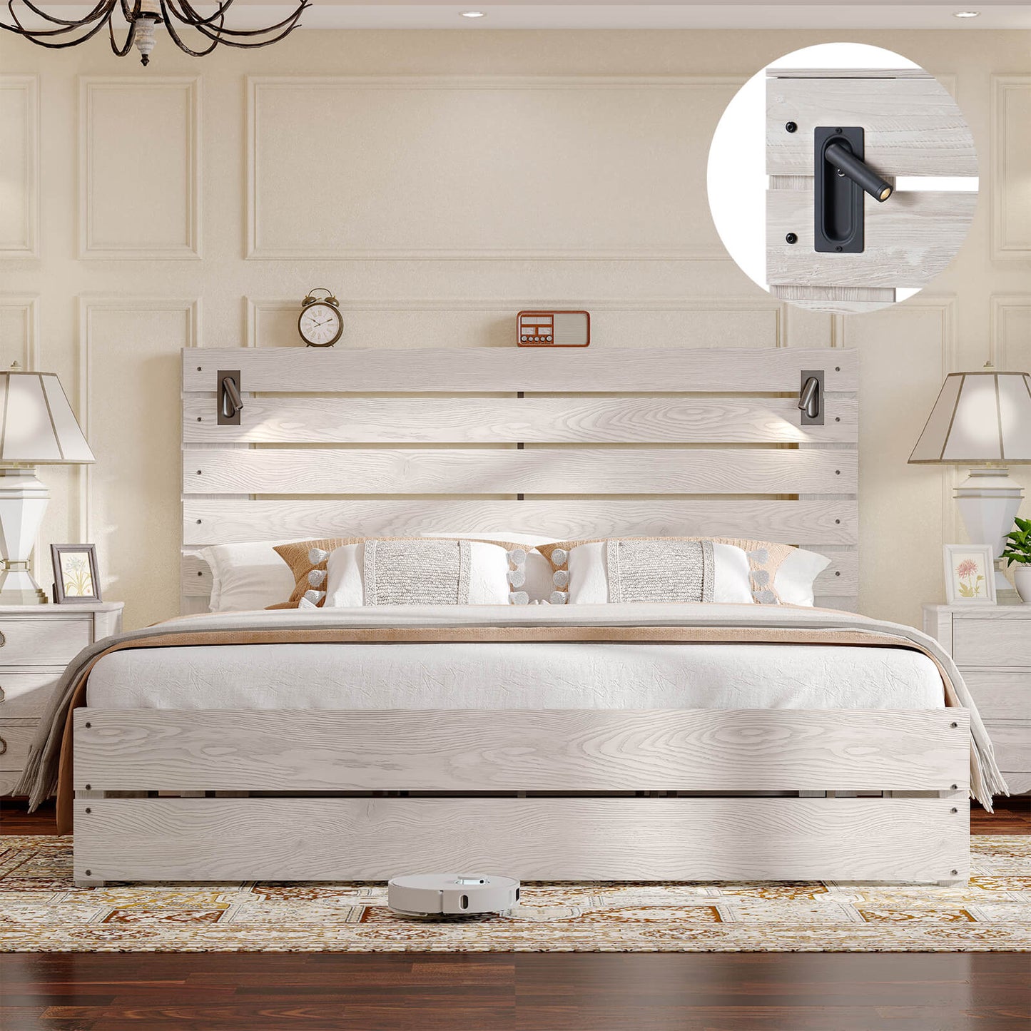 Ashford 51"H Bed Frame Amerlife / Ash White