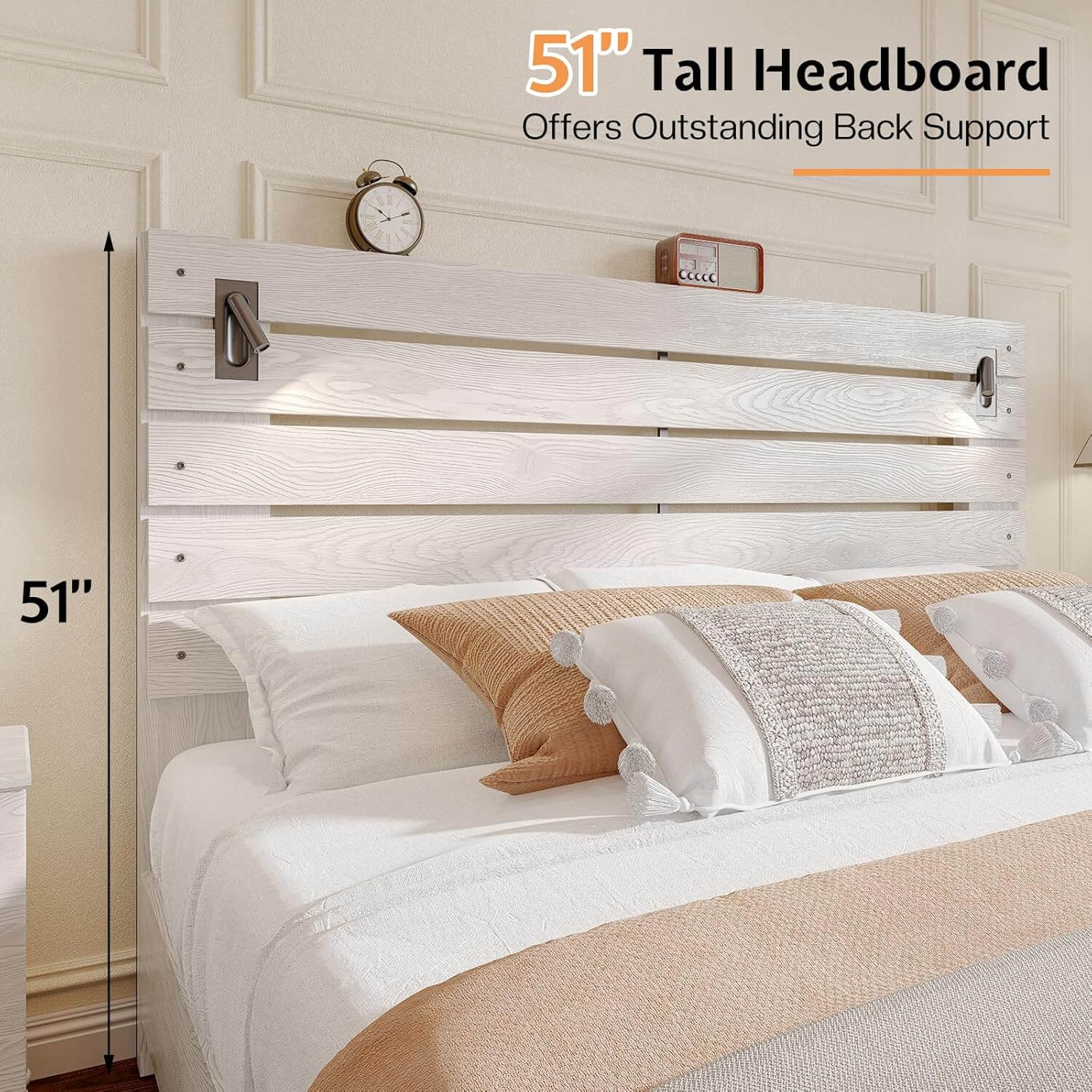 Ashford 51"H Bed Frame-Ash White