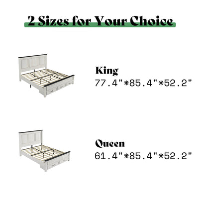 Savannah Bed Frame- Rustic White(King)