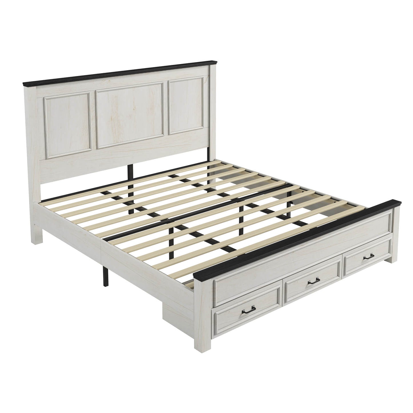 Savannah Bed Frame- Rustic White(King)