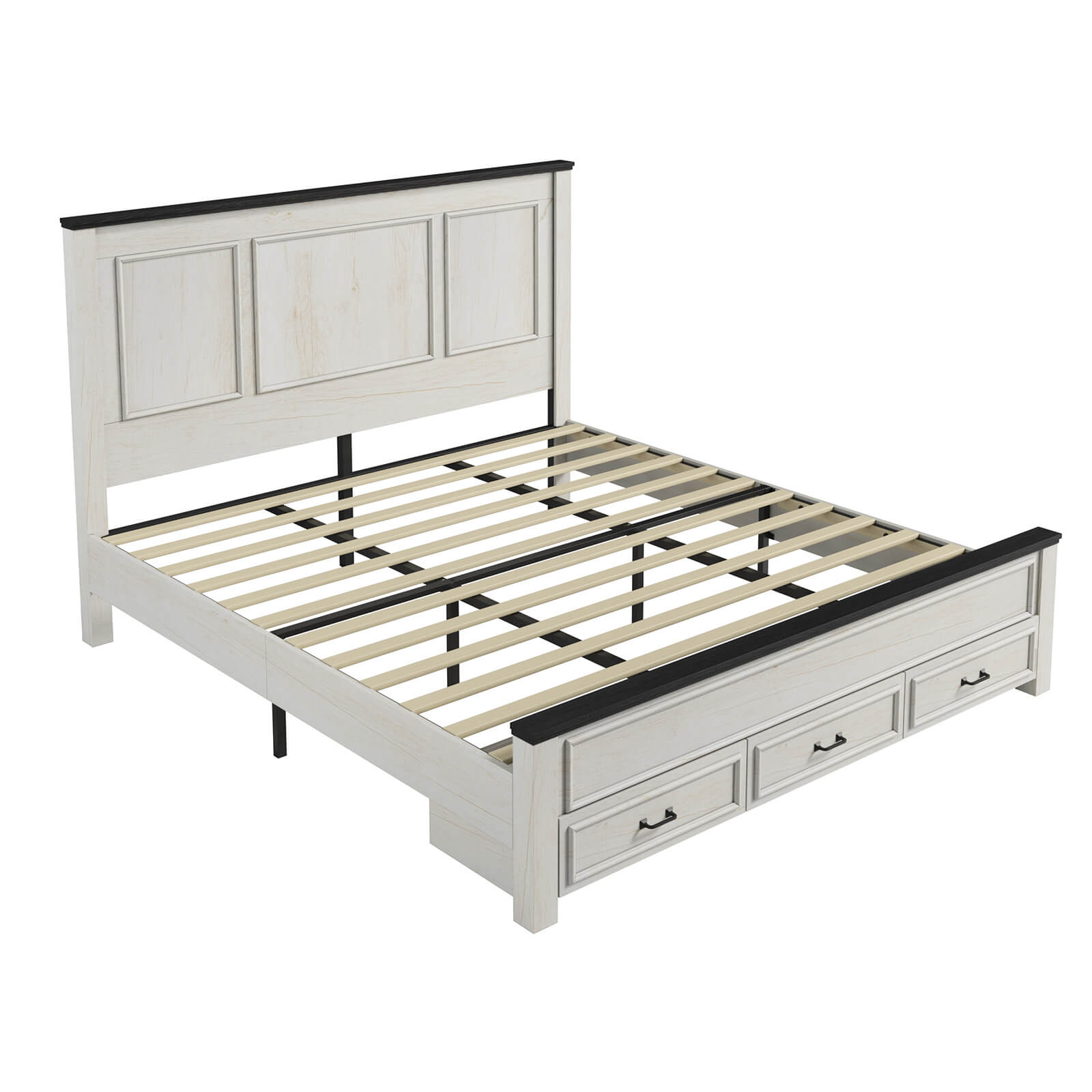 Savannah Bed Frame- Rustic White(King)