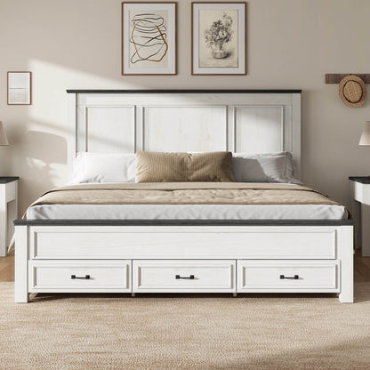 Savannah Bed Frame- Rustic White(King)