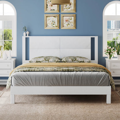 Lunel Queen Solid Wood Bed Frame-Antique White