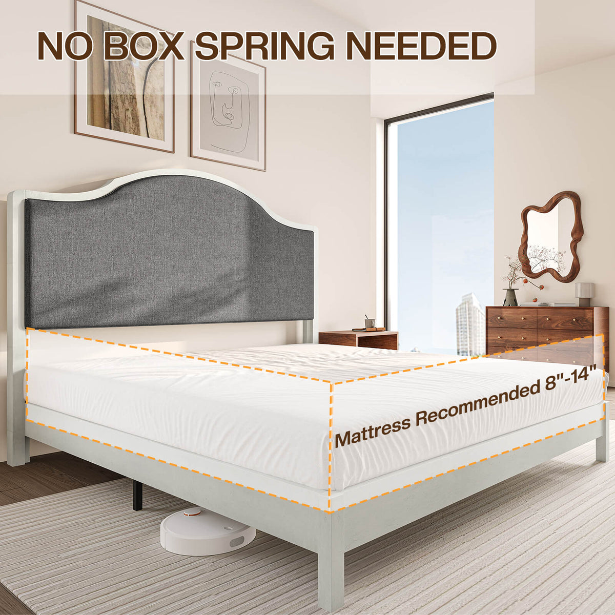 Dunmore Solid Wood Bed Frame- White