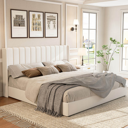 Brinley Lift Up Storage Bed Frame-Queen(White)