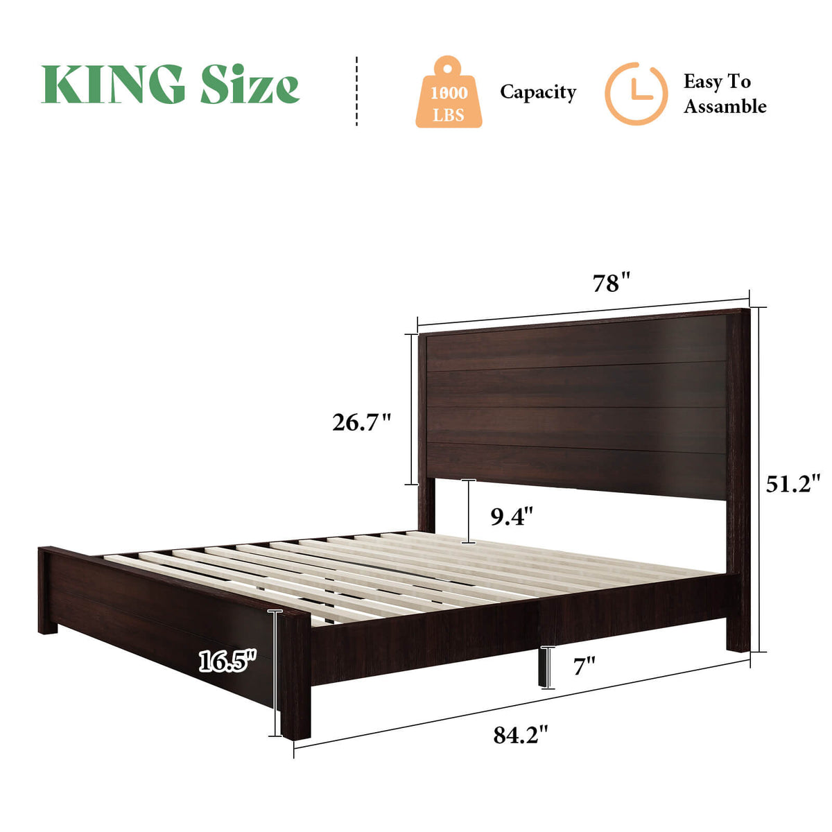 Timber Solid Wood Bed Frame Amerlife