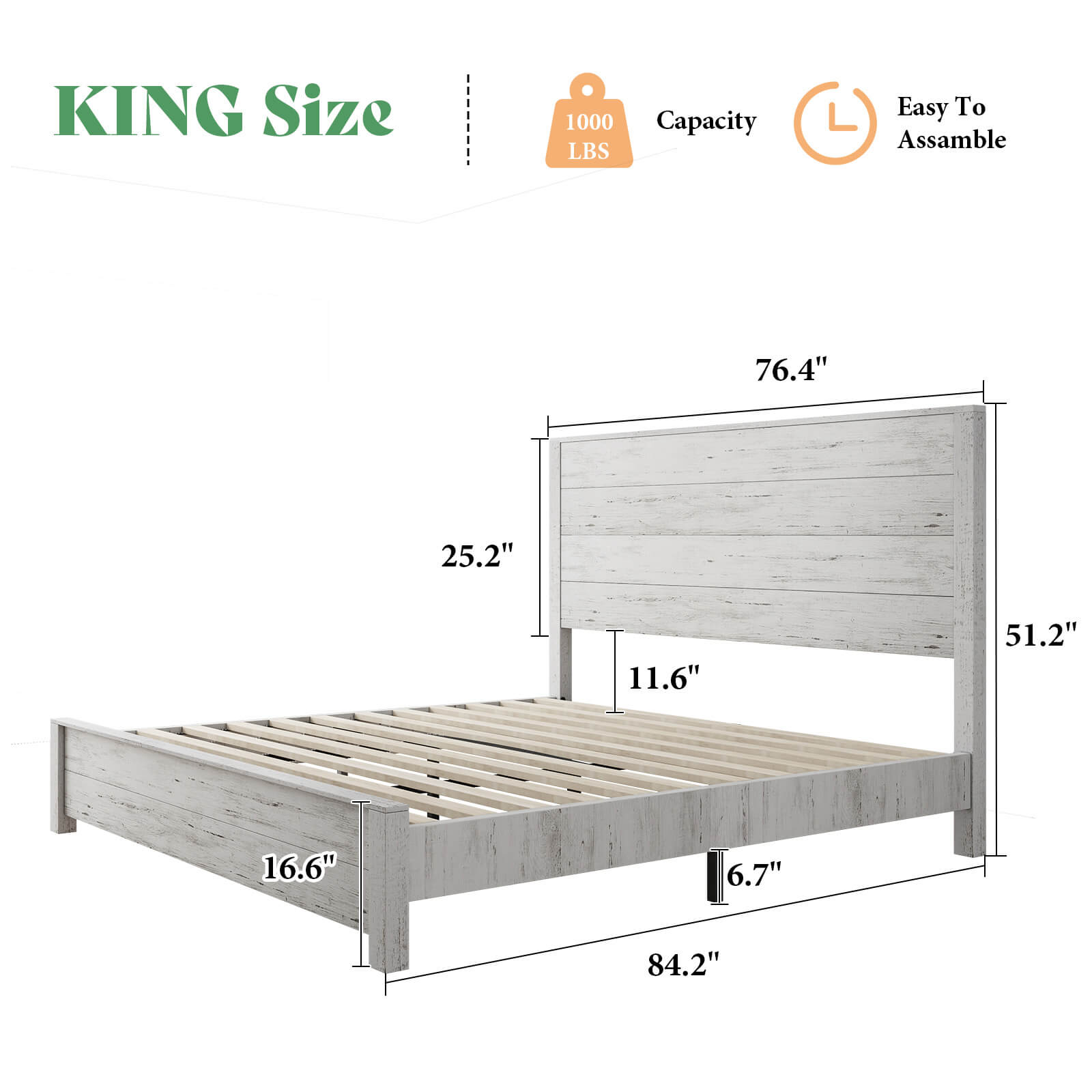 Timber Solid Wood Bed Frame Amerlife