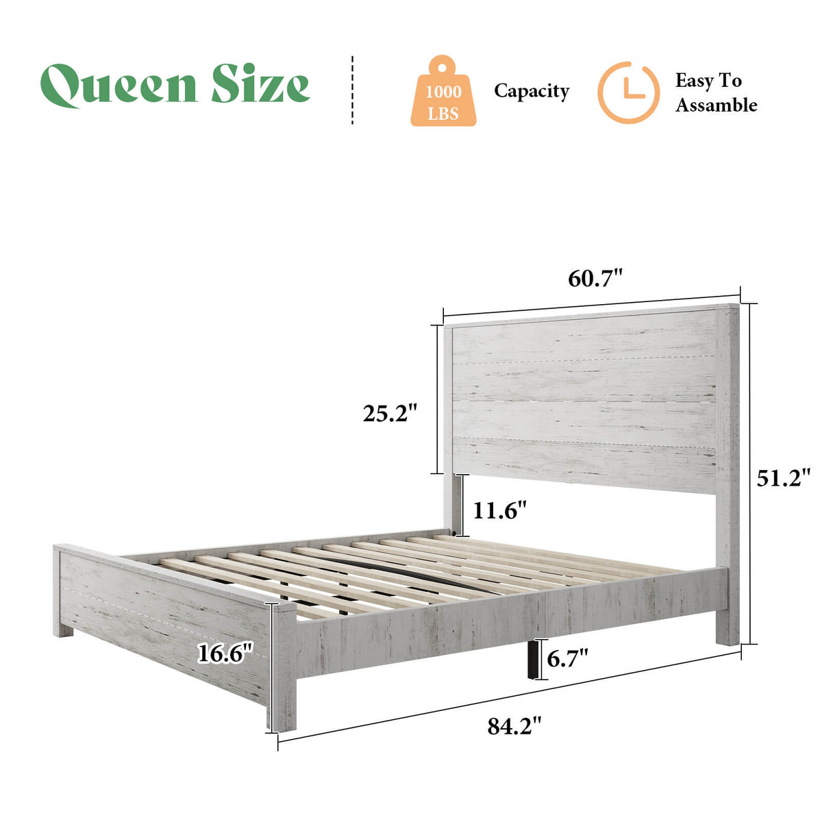 Timber Solid Wood Bed Frame Amerlife