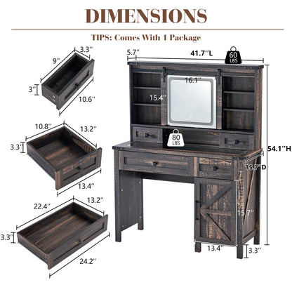 Bourton 42" Makeup Vanity - Black