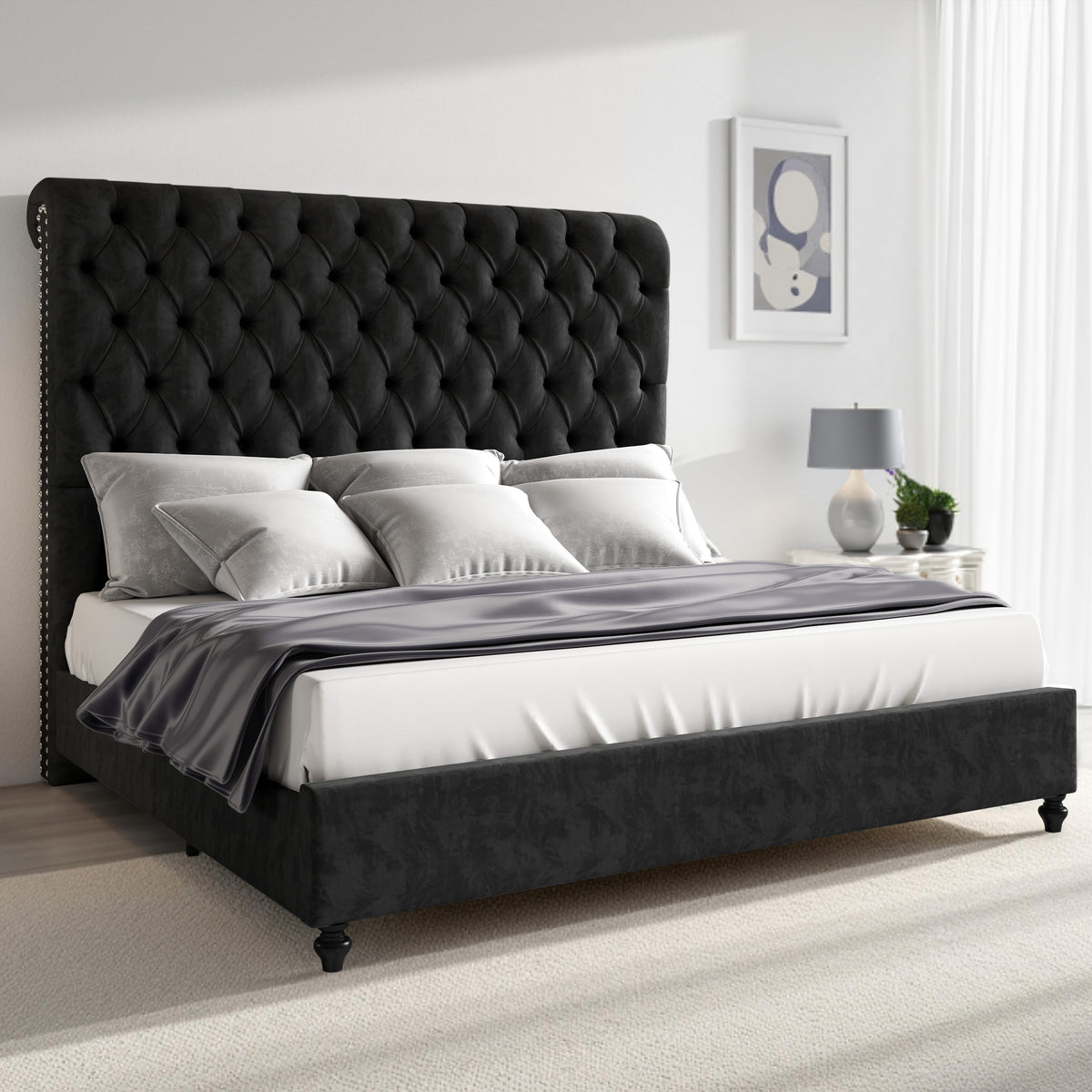 Curl Bed Frame Amerlife-Black