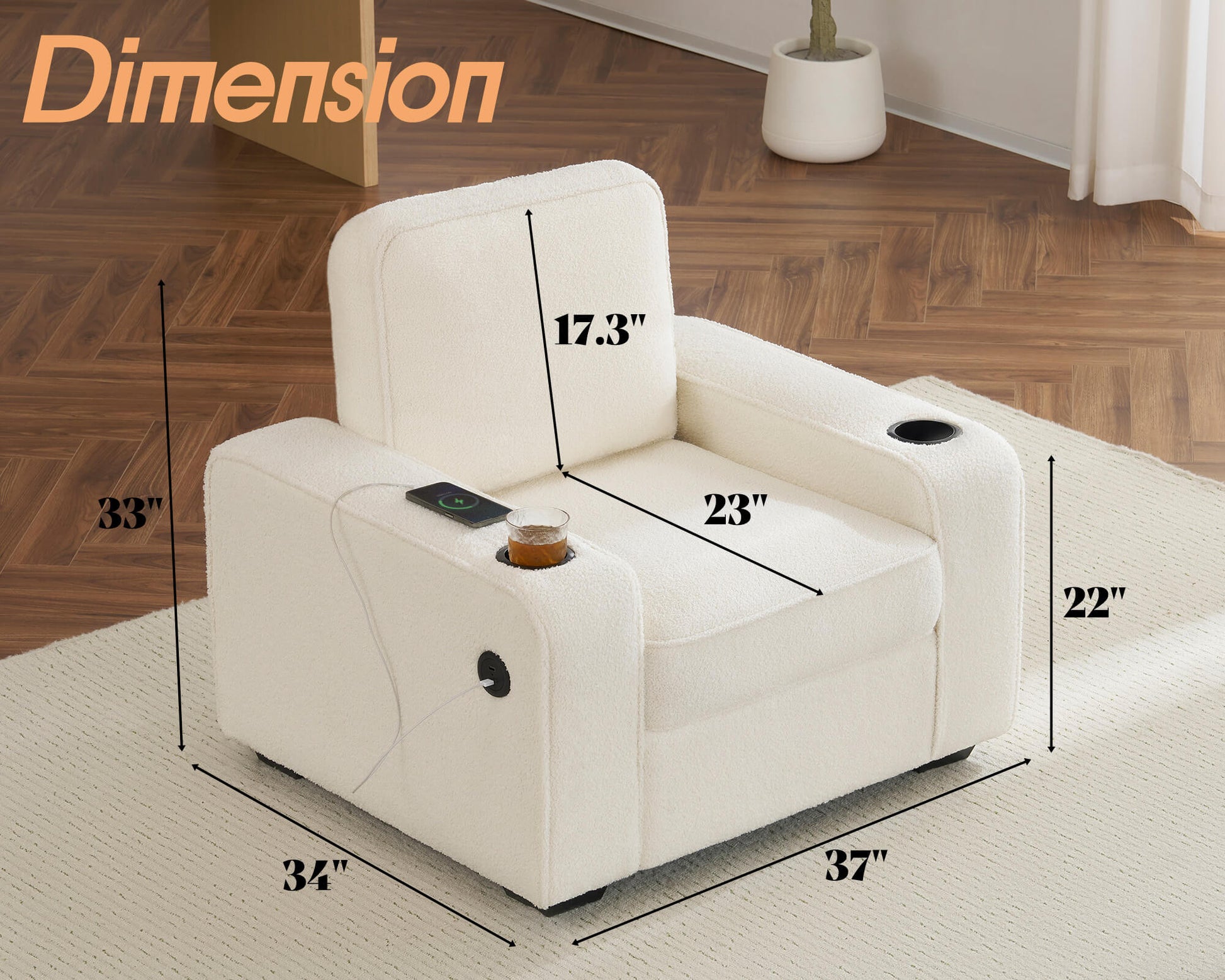 Chords Deep Seat Sofa Chair - Bouclé Off-White