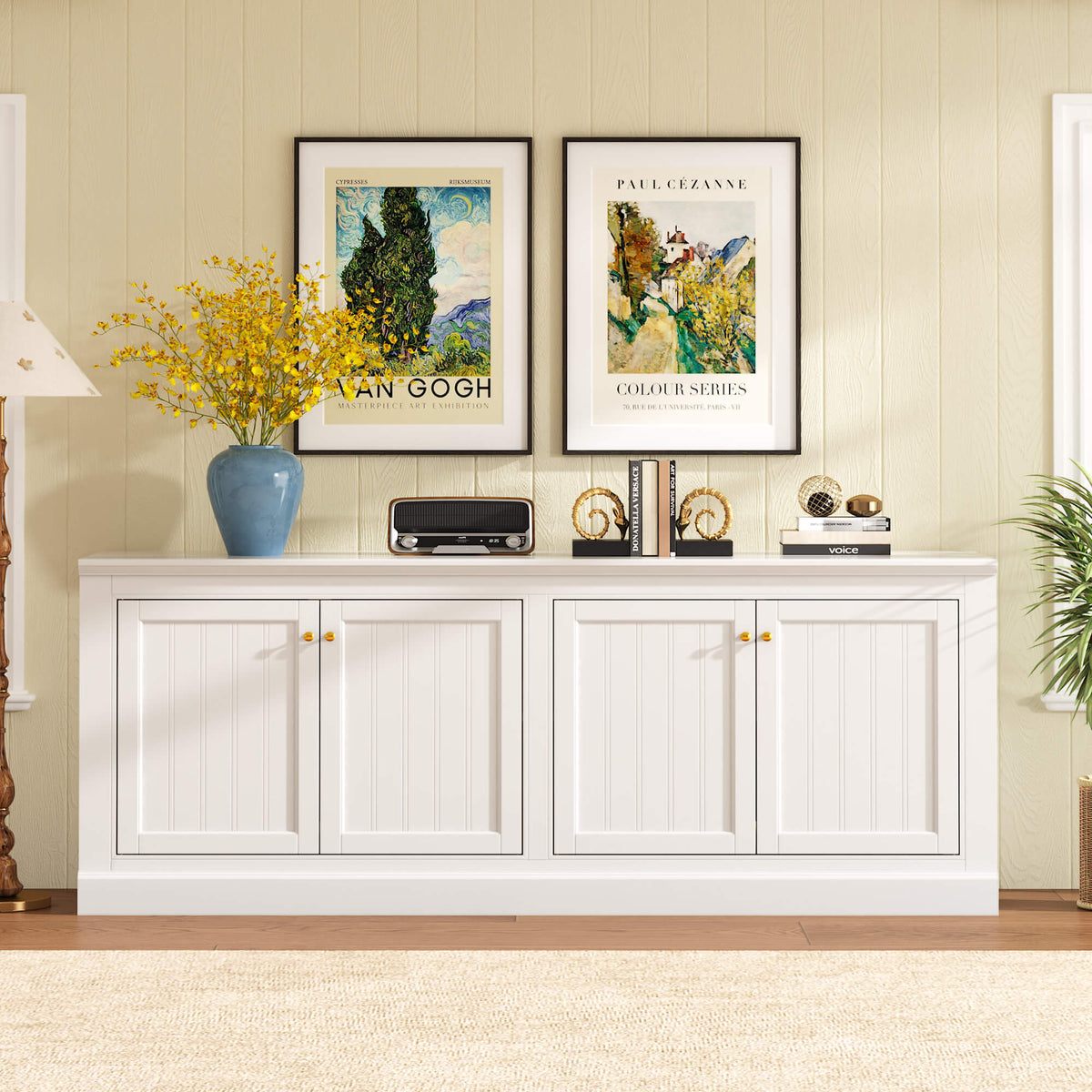 Averis 72" Sideboard Buffet Cabinet Amerlife White