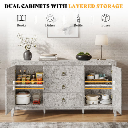 Orlando 60'' High Gloss Buffet Amerlife Grey