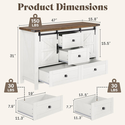 Marlowe Farmhouse Dresser Set Amerlife Distressed White