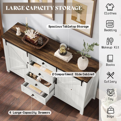 Marlowe Farmhouse Dresser Set Amerlife Distressed White