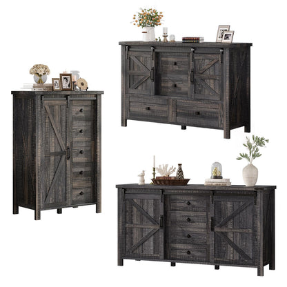 Marlowe Farmhouse Dresser Set Amerlife Black Oak