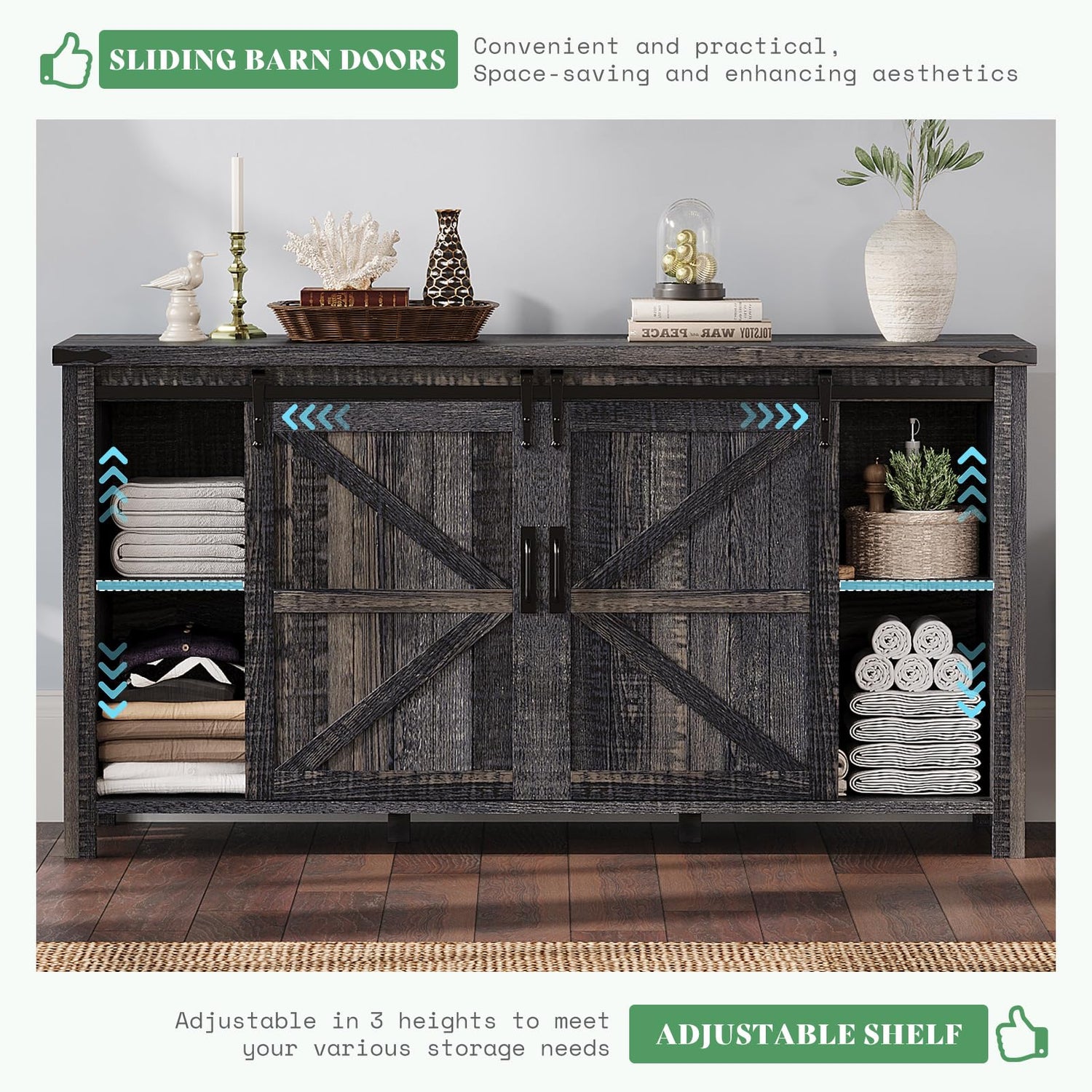 Marlowe Farmhouse Dresser Set Amerlife Black Oak