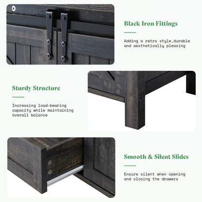Marlowe Farmhouse Dresser Set Amerlife Black Oak
