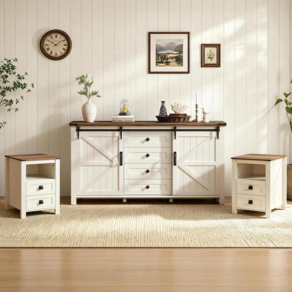 Farmhouse Bedroom Set with Storage Amerlife  Bedroom Furniture Sets Distressed White