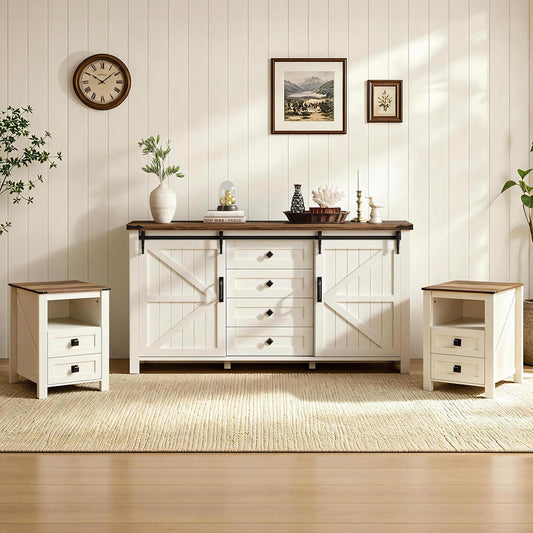 Farmhouse Bedroom Set with Storage Amerlife  Bedroom Furniture Sets Distressed White