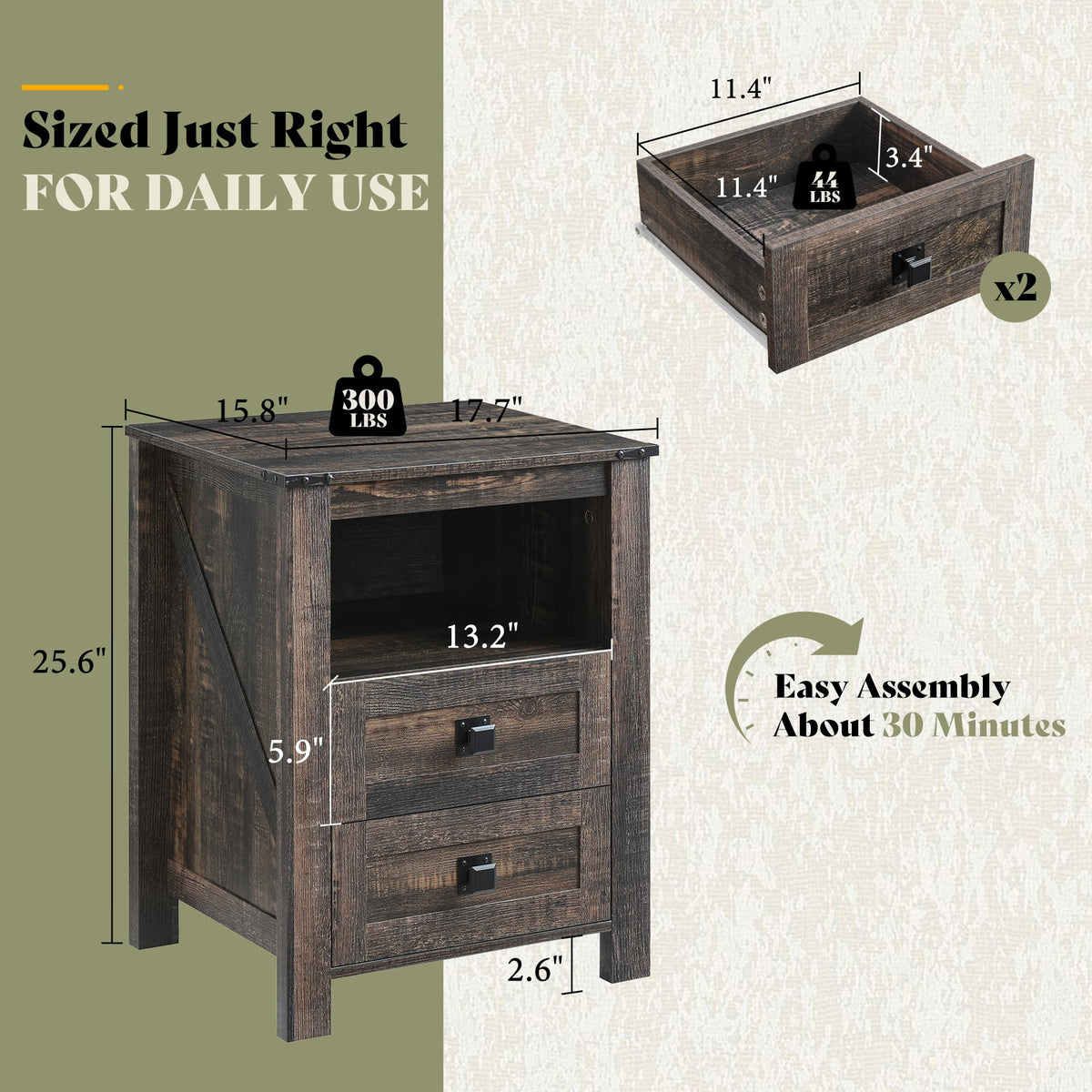 Farmhouse Bedroom Set with Storage Amerlife  Bedroom Furniture Sets Black Oak