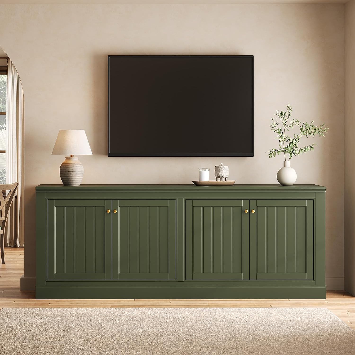 Averis 72" Sideboard Buffet Cabinet Amerlife Olive Green