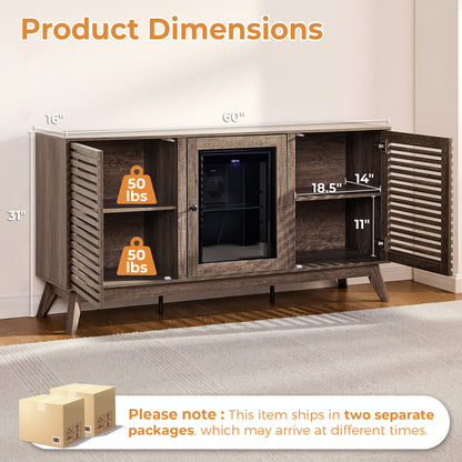 Grill Coffee Bar Cabinet - Gray