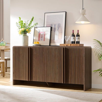 Sidra Fluted Buffet Cabinet Amerlife Brown