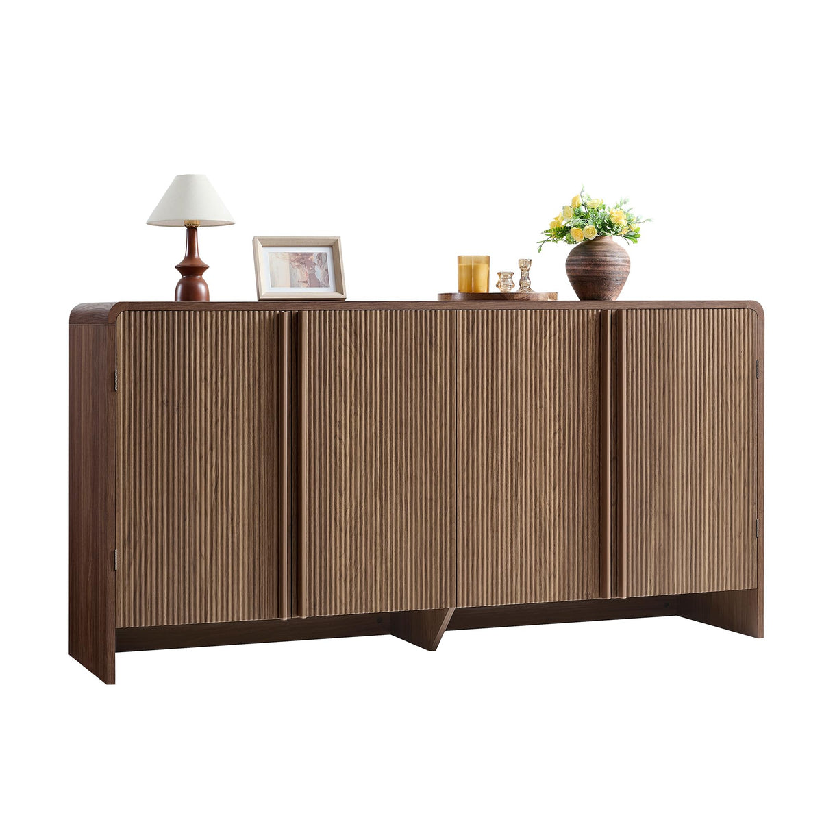 Sidra Fluted Buffet Cabinet Amerlife Brown