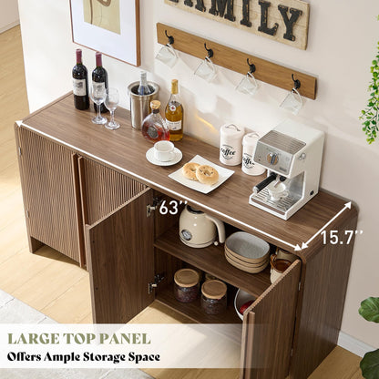 Sidra Fluted Buffet Cabinet Amerlife Brown