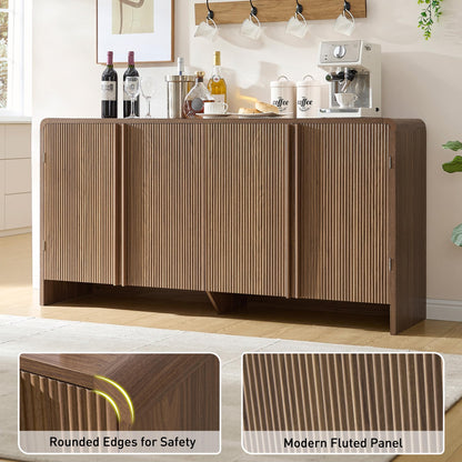 Sidra Fluted Buffet Cabinet Amerlife Brown