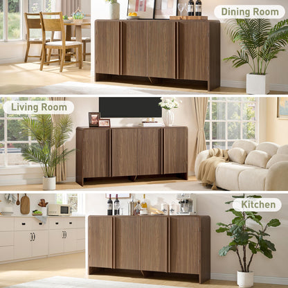 Sidra Fluted Buffet Cabinet Amerlife Brown