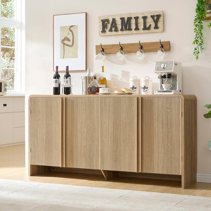 Sidra Fluted Buffet Cabinet Amerlife Natural Oak