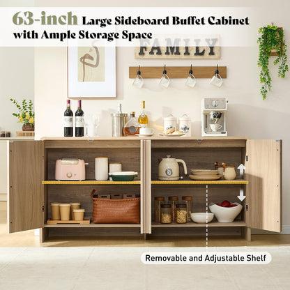 Sidra Fluted Buffet Cabinet Amerlife Natural Oak
