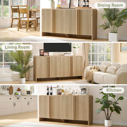 Sidra Fluted Buffet Cabinet Amerlife Natural Oak