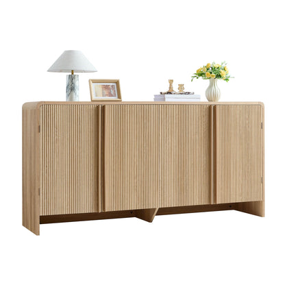 Sidra Fluted Buffet Cabinet Amerlife Natural Oak