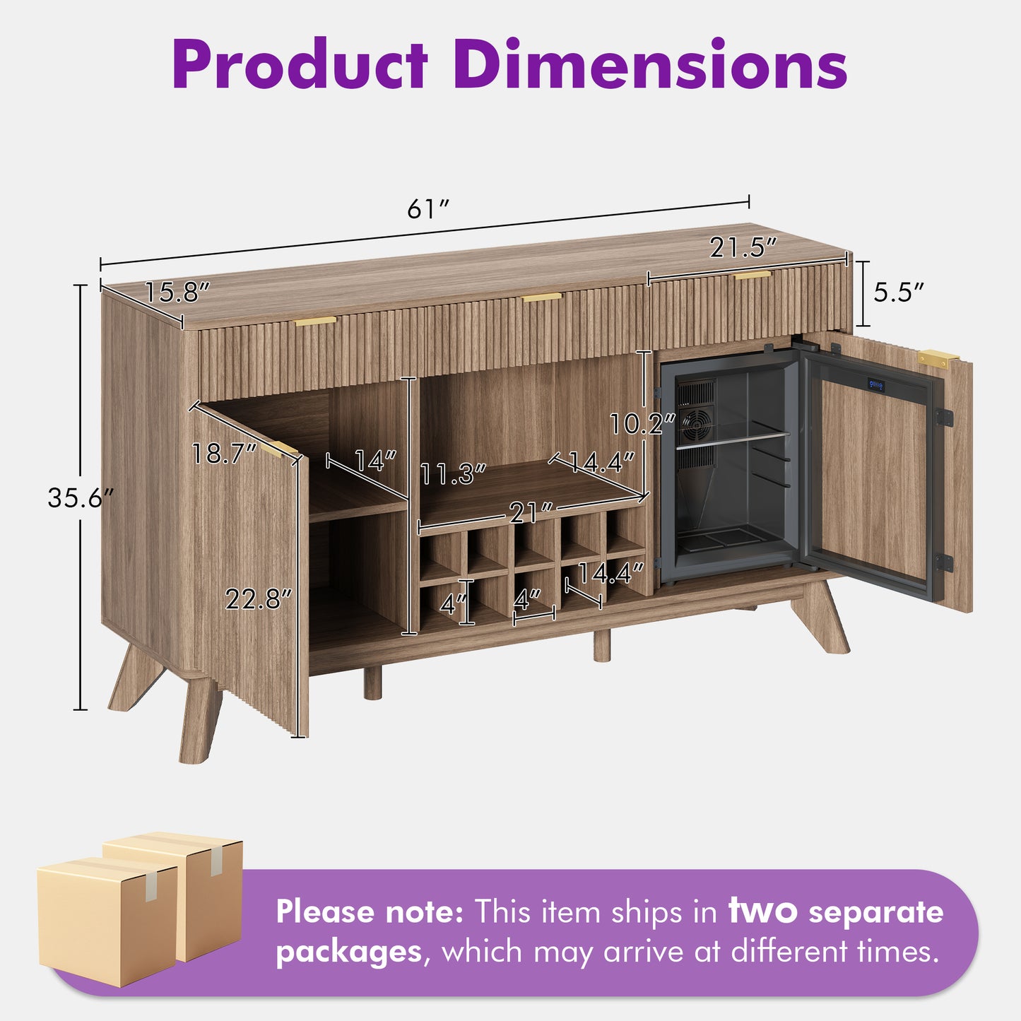Form Wine Cabinet with Fridge Grey