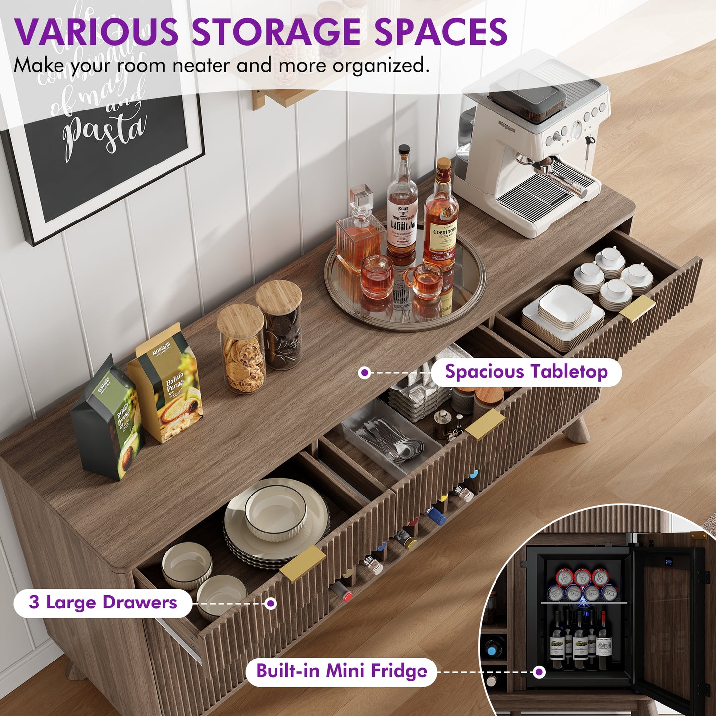 Form Wine Cabinet with Fridge Grey