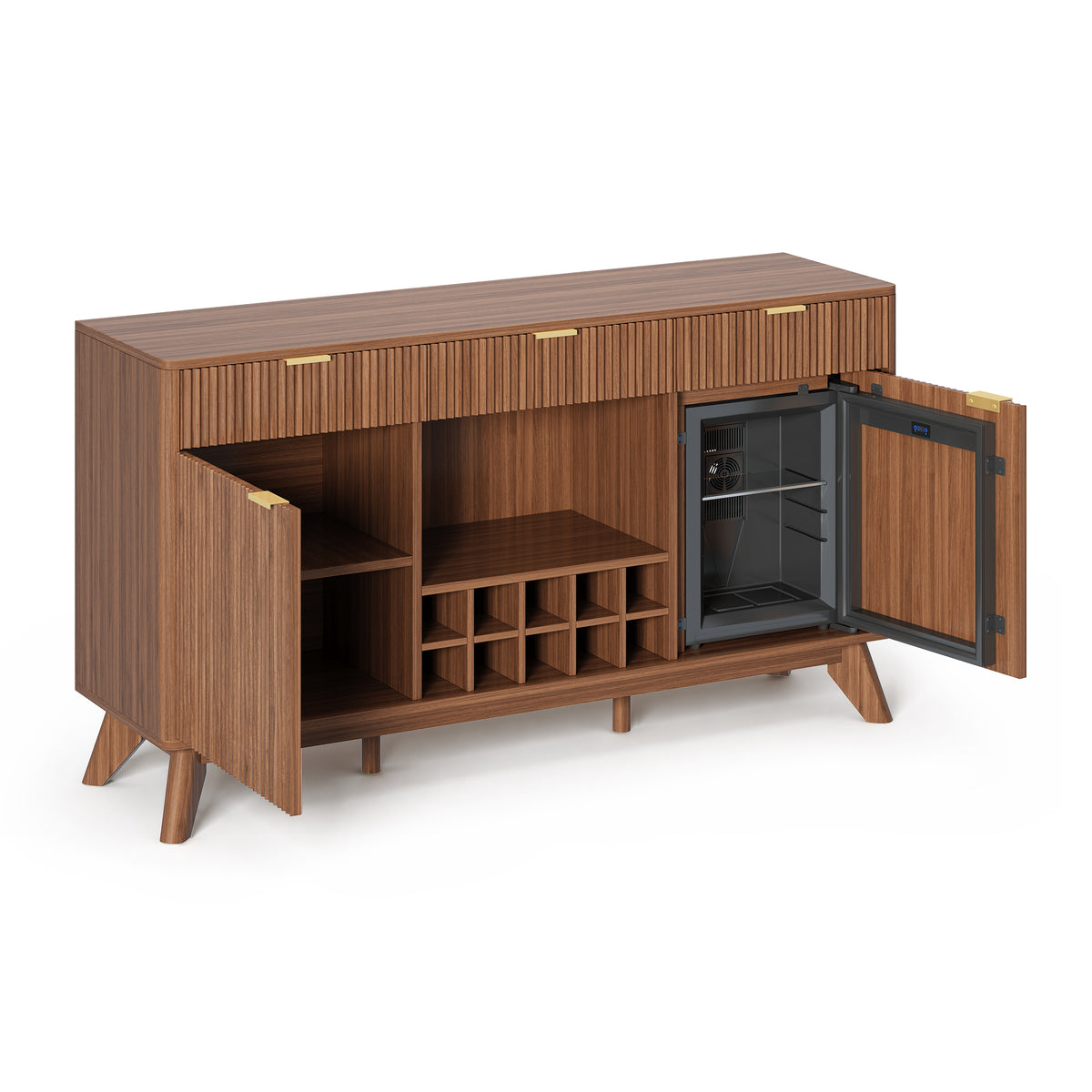 Form Wine Cabinet with Fridge Walnut