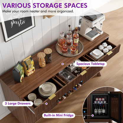 Form Wine Cabinet with Fridge Walnut