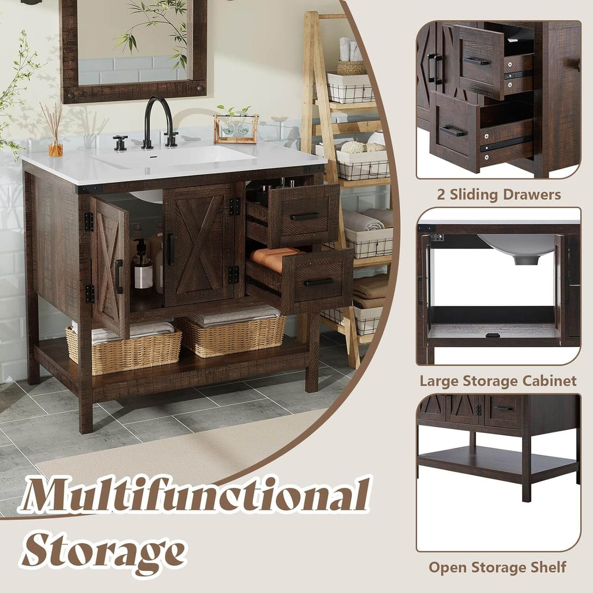 Calverton Rustic Brown 36”