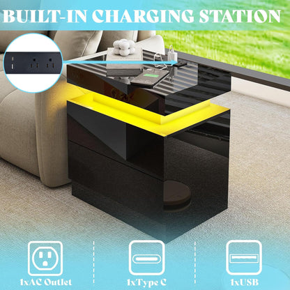 Luma 3-Piece Coffee Table Set Amerlife BLack