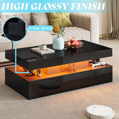 Luma 3-Piece Coffee Table Set Amerlife BLack