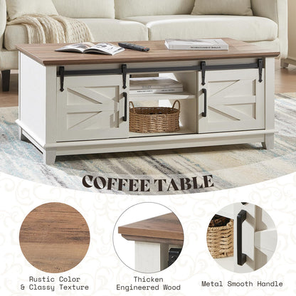 Twain Farmhouse Living Room Set Amerlife White / 48“