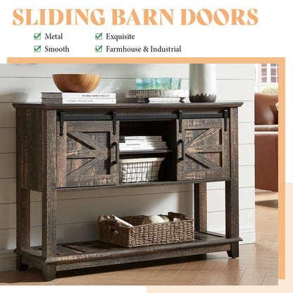 Twain Farmhouse Living Set Amerlife Black Oak / 48”