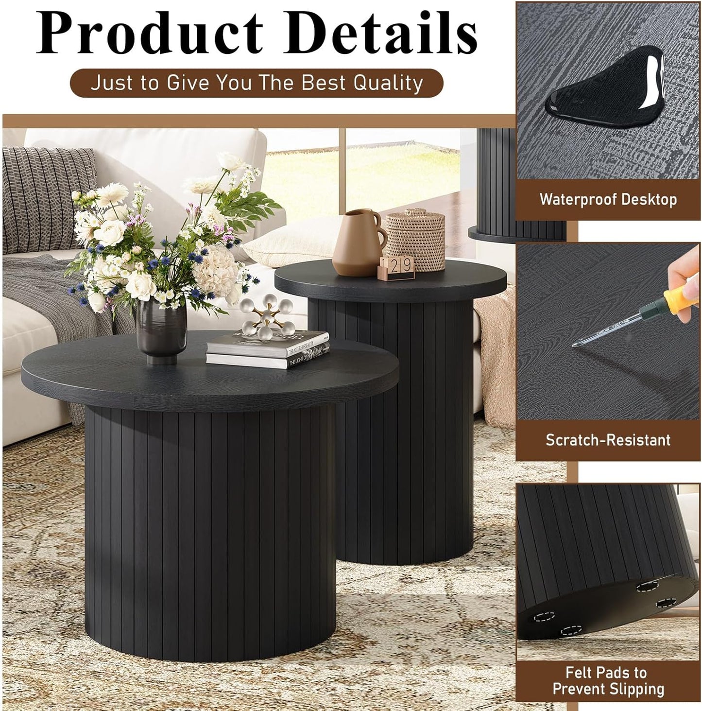 Briar Coffee-Table Textured Black