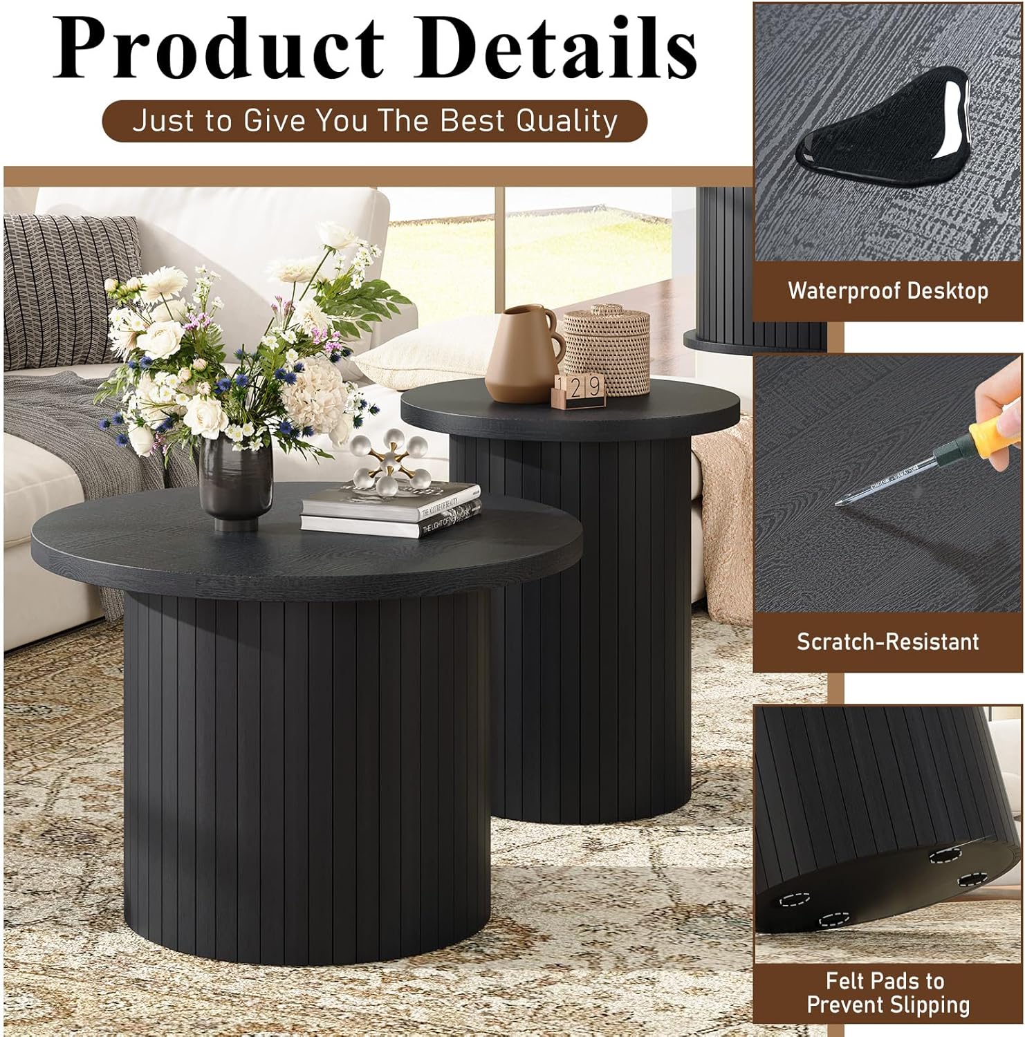Briar Coffee-Table Textured Black