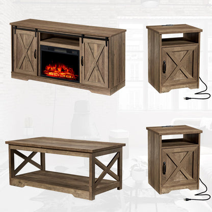 Renner Farmhouse 5-Piece Table Set Brown