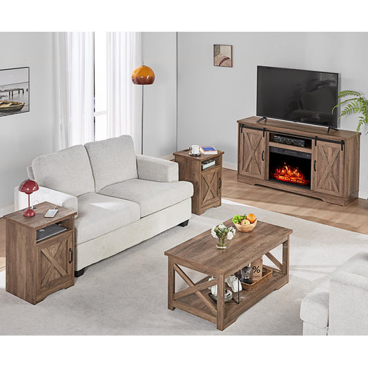 Renner Farmhouse 5-Piece Table Set Brown